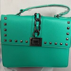 Studded Green Handbag Badgley Mischka Vegan
